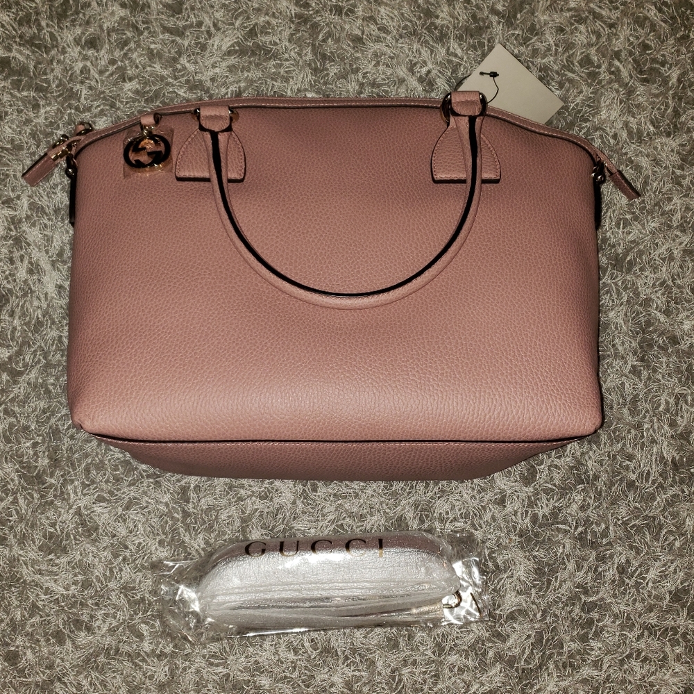 Gucci GG Charm Medium Dome, Pink Pebble Tote